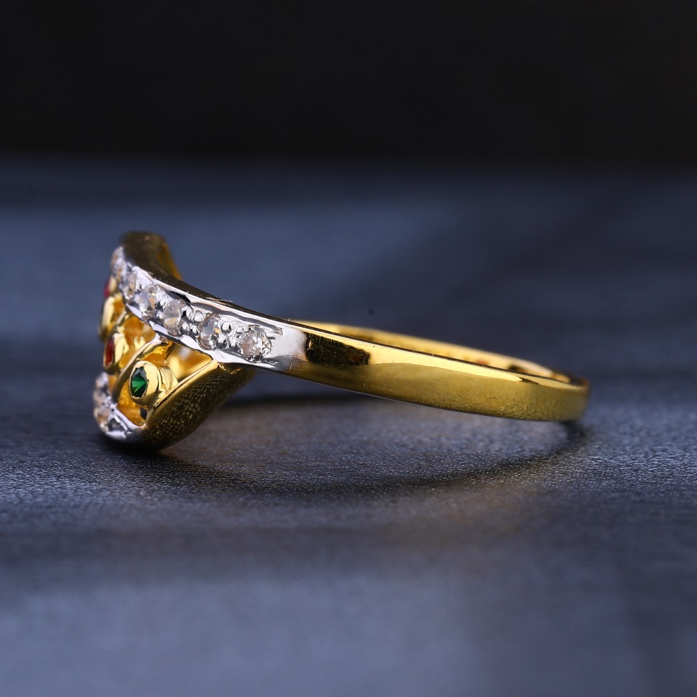 22CT Gold Women's Designer Hallmark CZ Ring LR1110 - Image 2