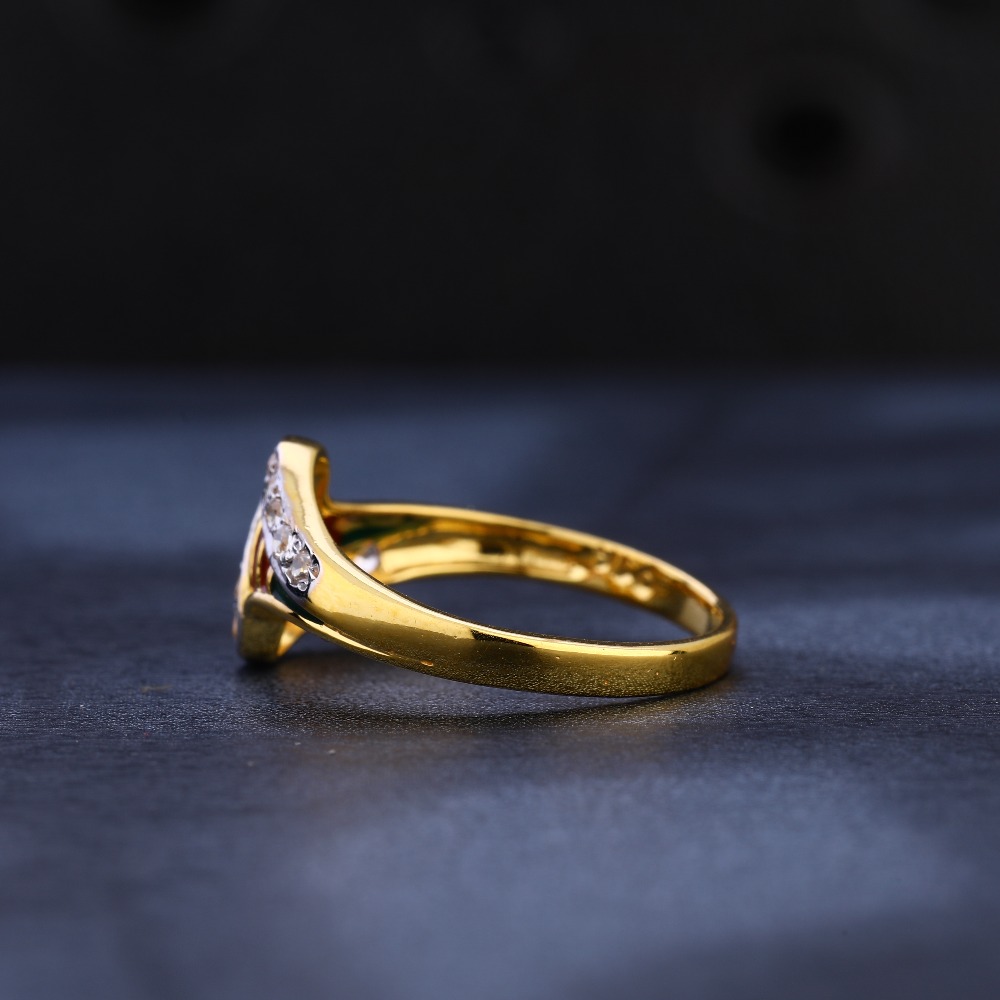 22CT Gold Women's Hallmark CZ Ring LR1108 - Image 2