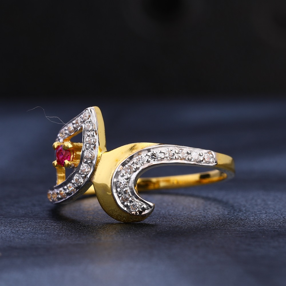 22KT CZ Hallmark Stylish Women's Gold Ring LR1099