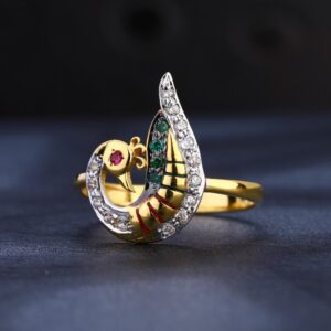 22KT CZ Ladies Classic  Gold Ring LR1085