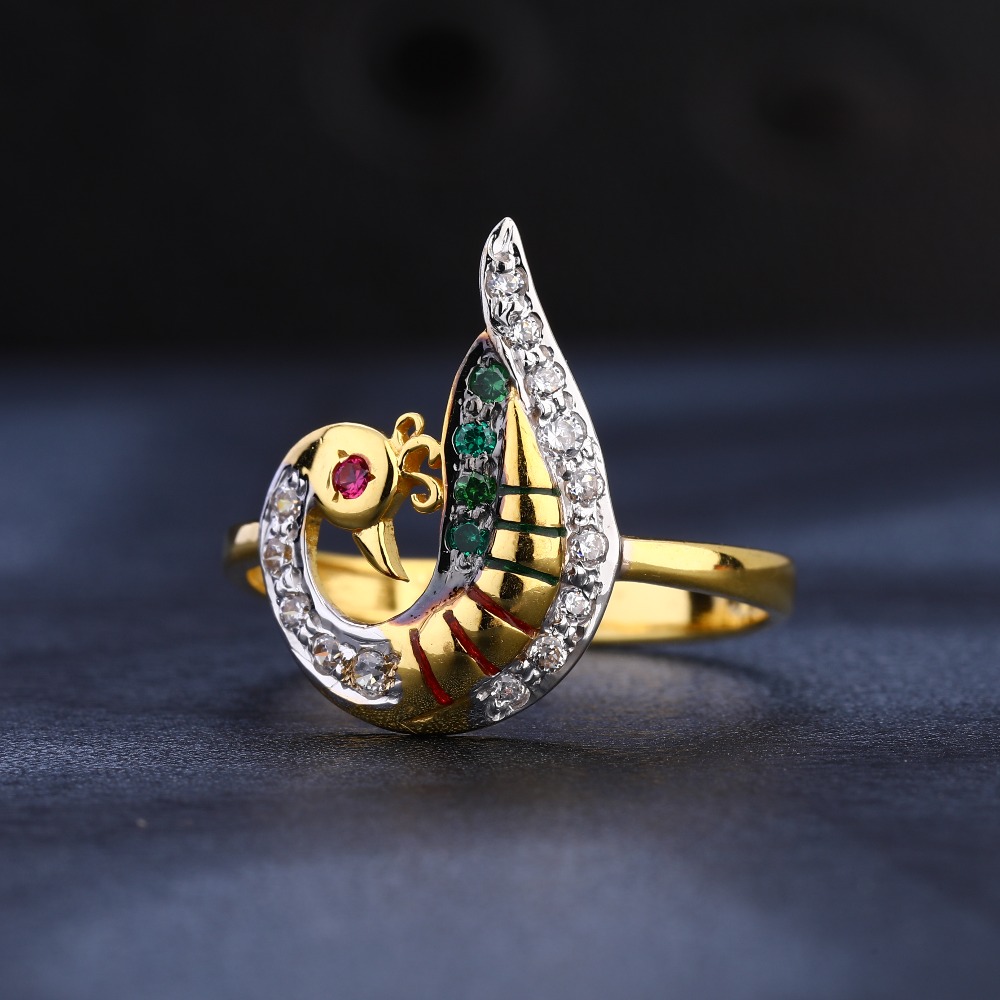22KT CZ Ladies Classic  Gold Ring LR1085