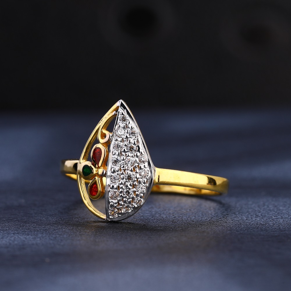 916 Cz Gold Hallmark Stylish Women's Ring LR1083