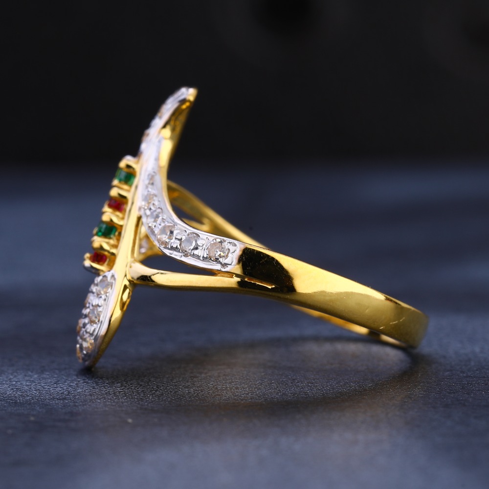 916 Cz Gold Fancy Ladies Ring LR1073 - Image 2
