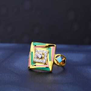 916 Gold CZ Hallmark Delicate Ladies Ring LR476