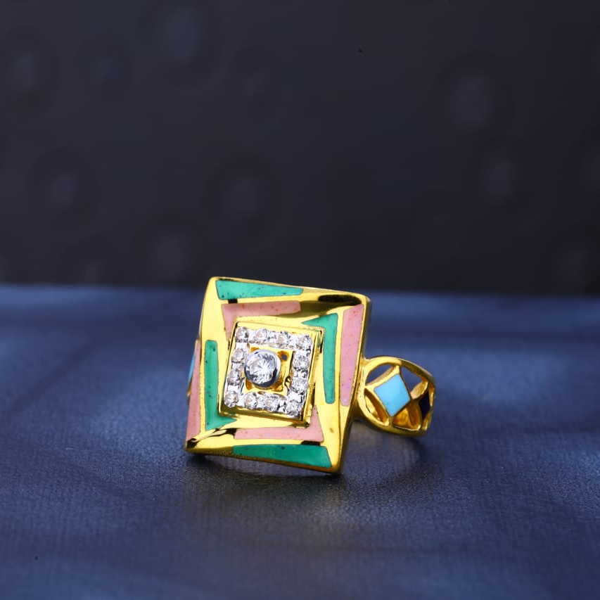 916 Gold CZ Hallmark Delicate Ladies Ring LR476