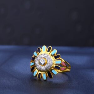 916 Gold CZ Hallmark Designer Ladies Ring LR478