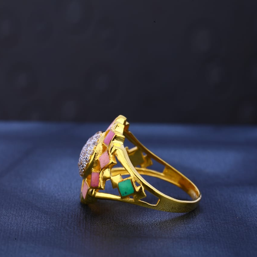 916 Gold CZ Ladies Delicate Ring LR484 - Image 2