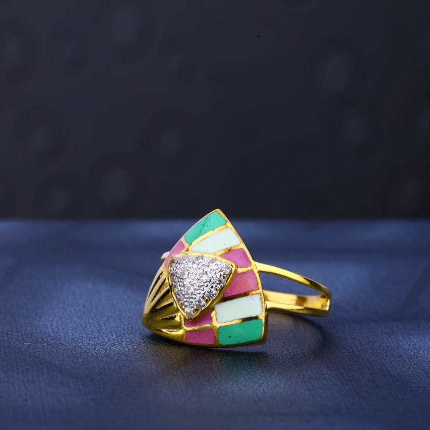 916 Gold Hallmark Stylish Ladies Ring LR489