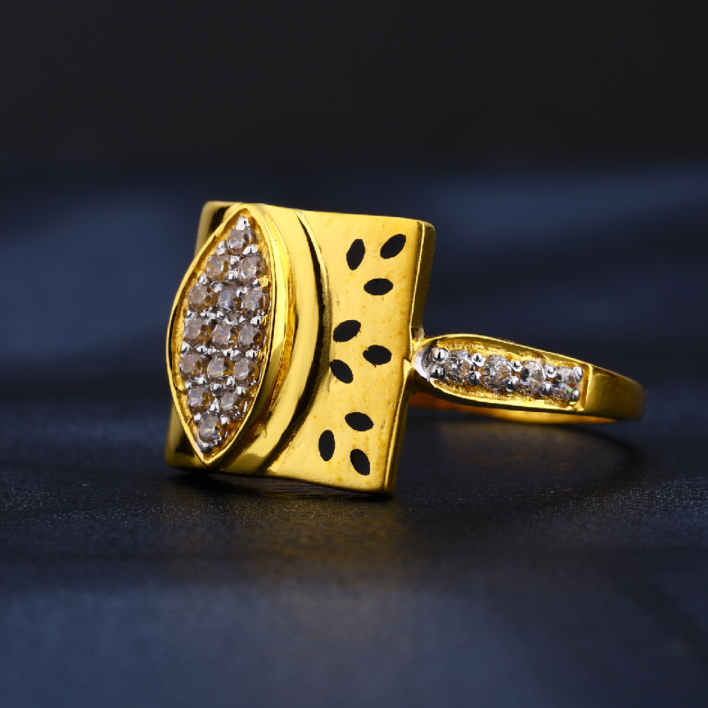 22KT Women's Gold Hallmark CZ Ring LR841