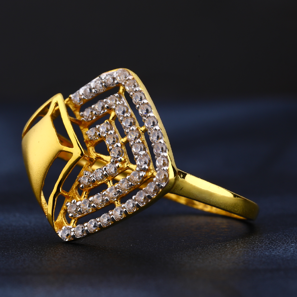 22CT CZ Gold Women's Classic Hallmark Ring LR837