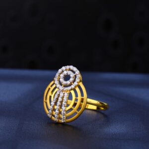 22KT Gold CZ Hallmark Delicate Ladies Ring LR522