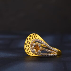 22KT Gold CZ Stylish Ladies Ring LR800