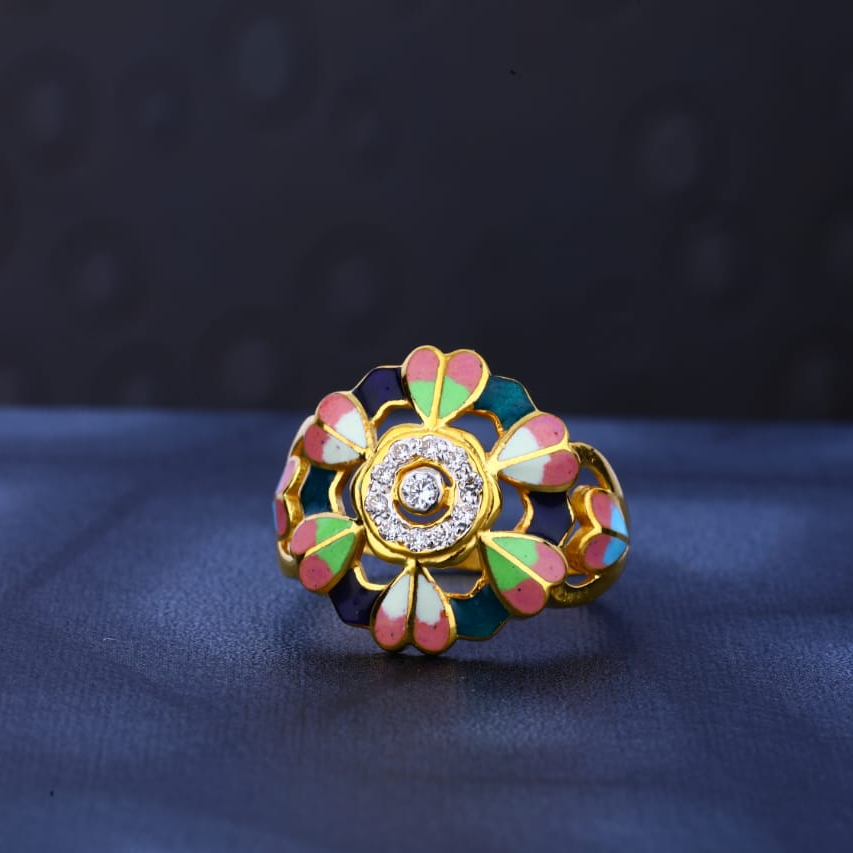 22KT Gold CZ Delicate Ladies Ring LR465