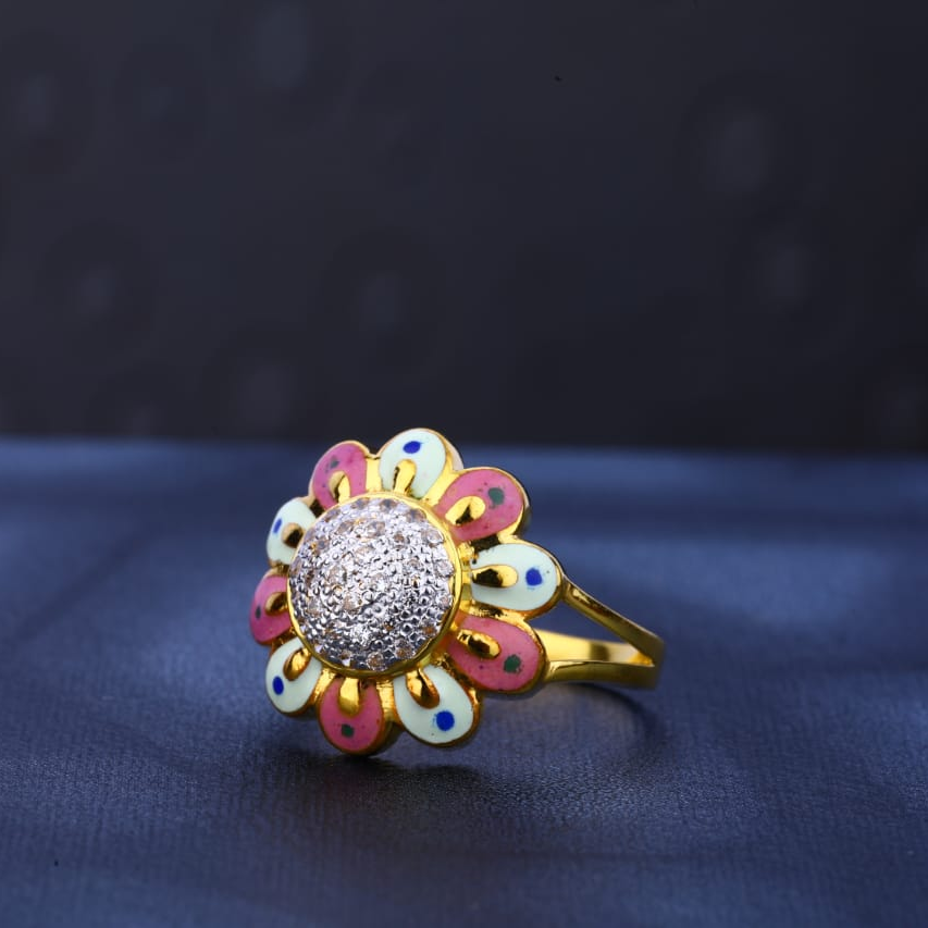 22KT Gold CZ Delicate Ladies Ring LR466