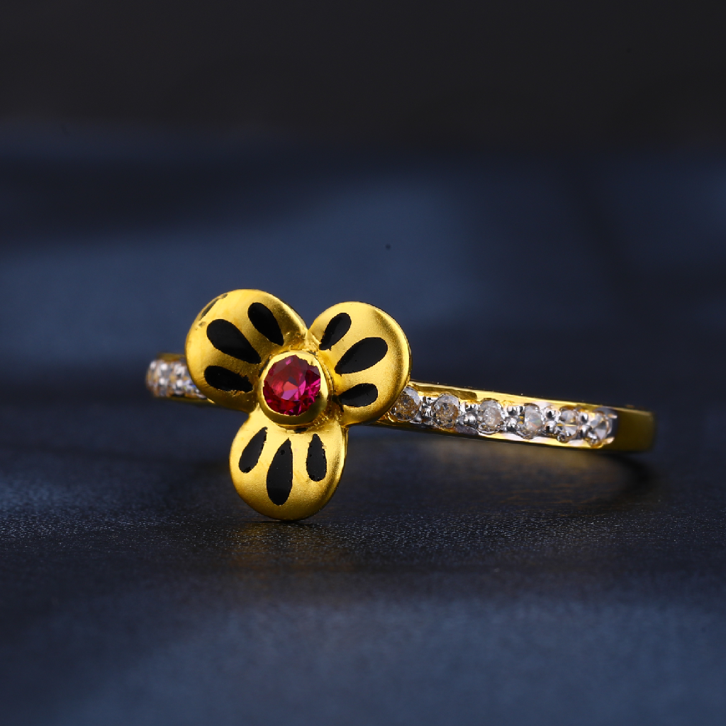 22CT Gold CZ Delicate Ladies Ring LR810