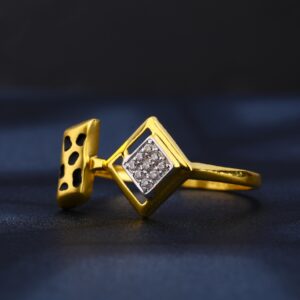 22CT Gold CZ Classic Ladies Ring LR808