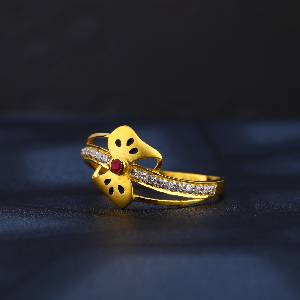 22ct gold cz ladies ring lr807