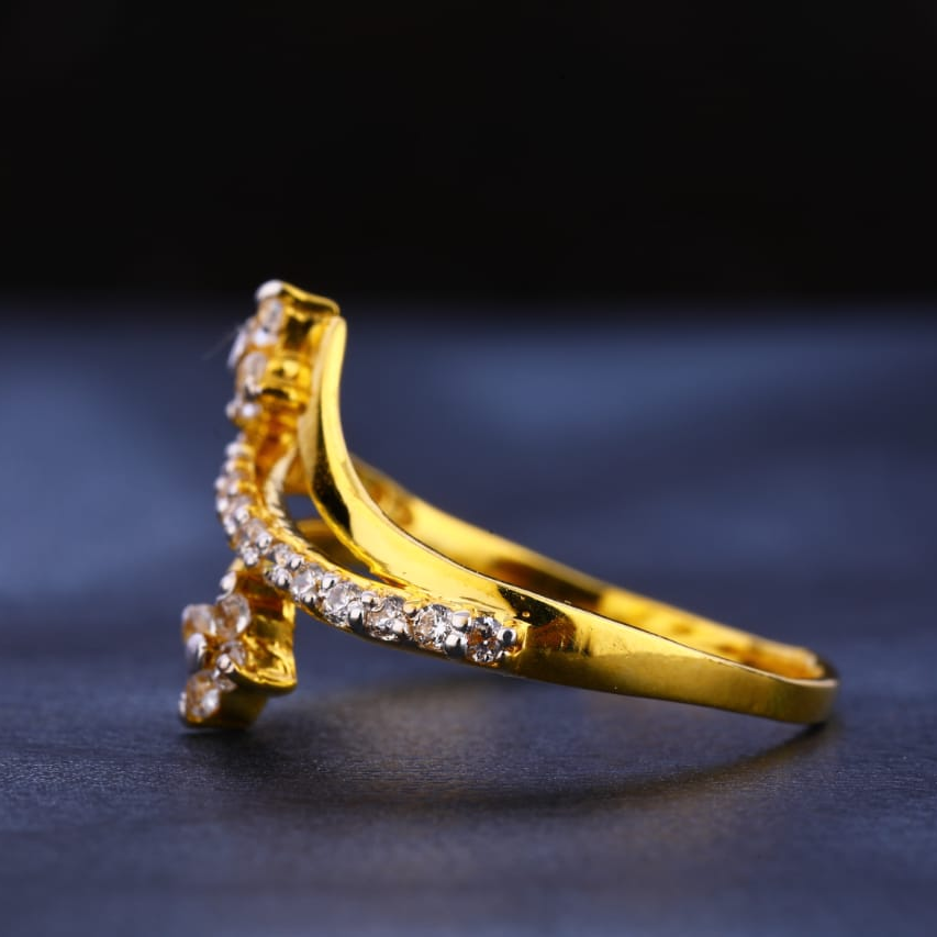 916 Gold CZ Ladies Designer Ring LR327 - Image 2