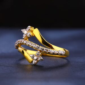 916 Gold CZ Ladies Designer Ring LR327