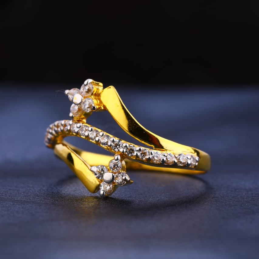 916 Gold CZ Ladies Designer Ring LR327