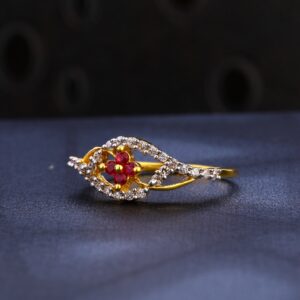 22kt Ladies Gold Delicate Cz Ring LR1582