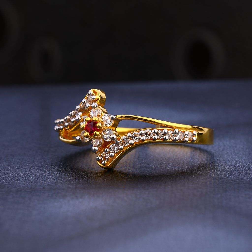 916 Gold Cz Women's Designer Hallmark Ring LR1573