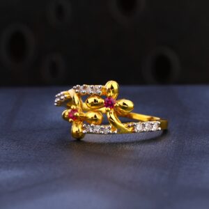 916 Gold Cz Classic Ladies Ring LR1564