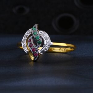 22CT CZ Gold Hallmark Fancy Ladies Ring LR1544
