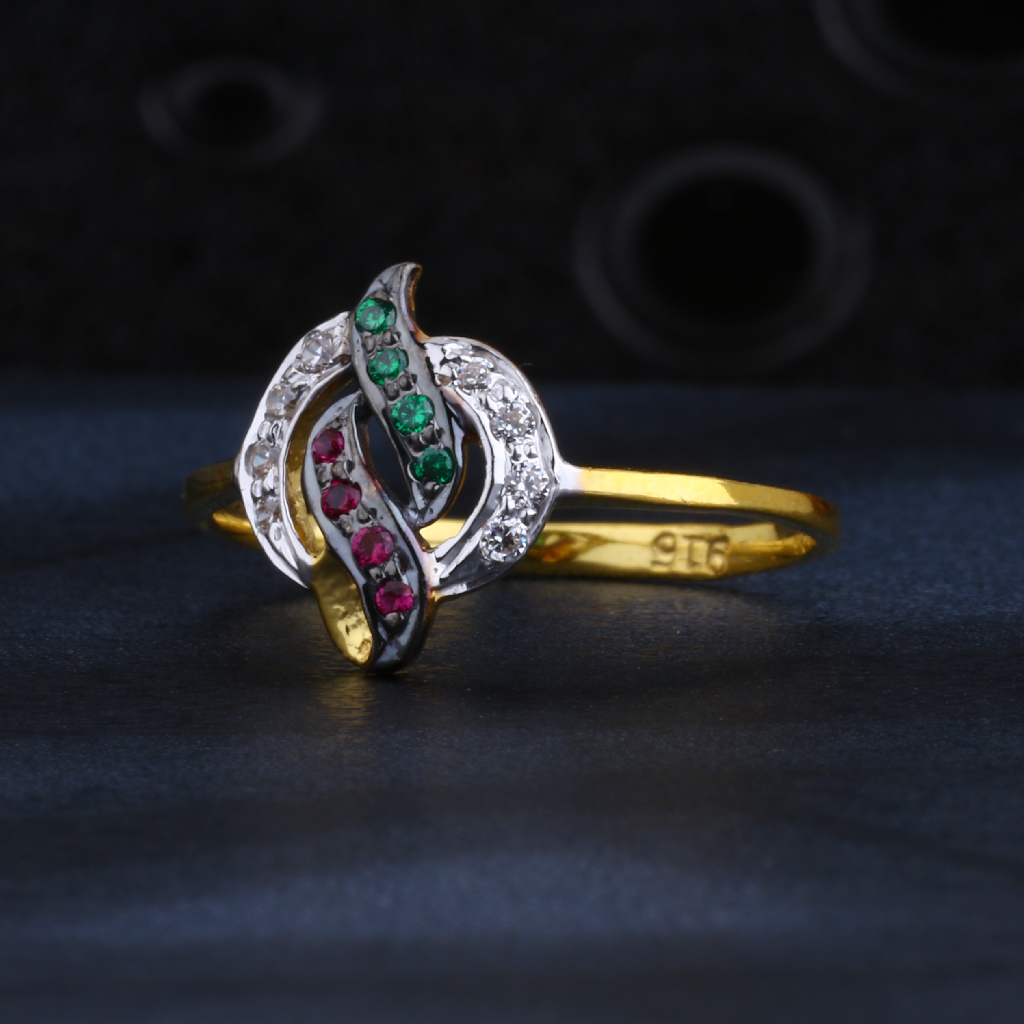 22CT CZ Gold Hallmark Fancy Ladies Ring LR1544