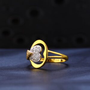 22KT Gold CZ Hallmark Fancy Ladies Ring LR1183