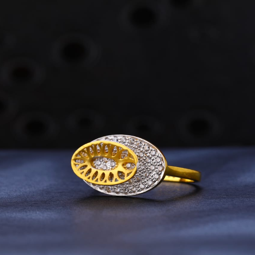 22KT Gold CZ Hallmark Classic Ladies Ring LR1179