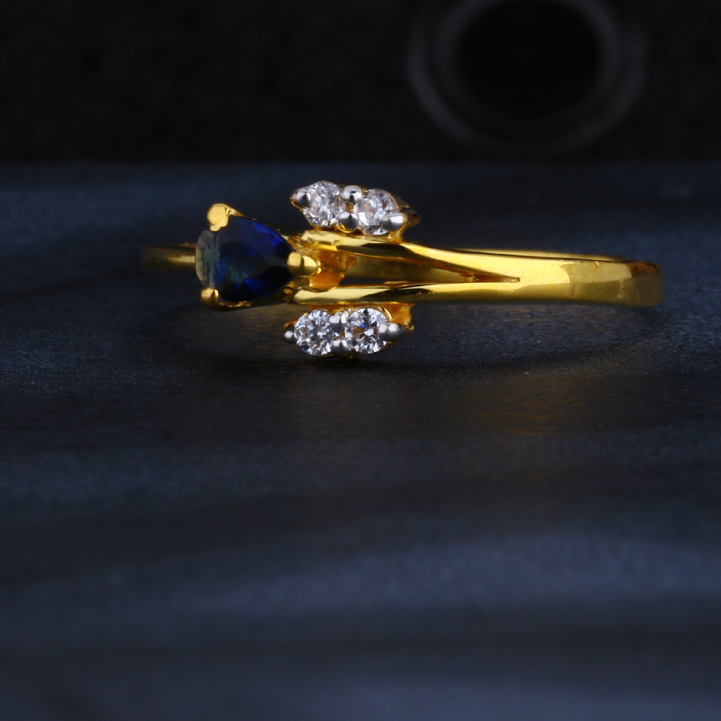 22CT Gold CZ Designer Ladies Ring LR1539
