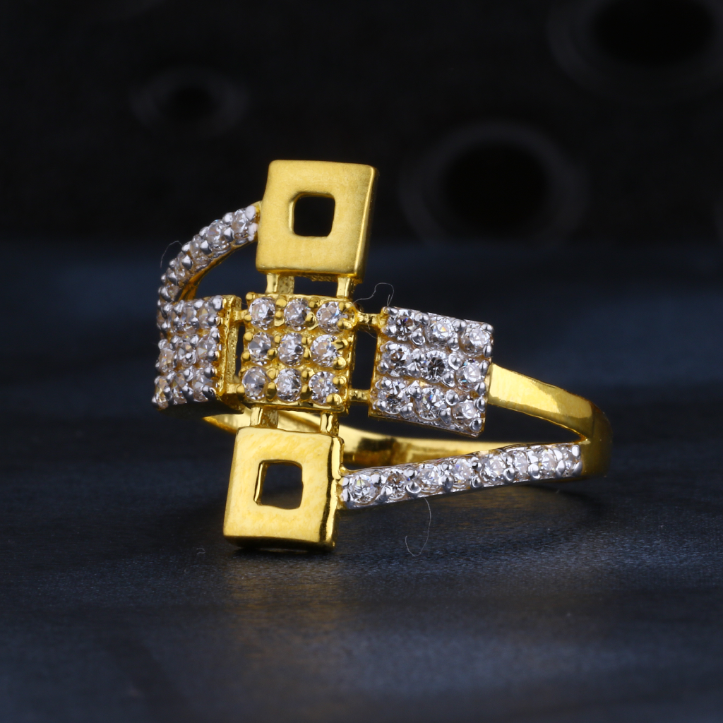 22CT CZ Gold Classic Ladies Ring LR1515