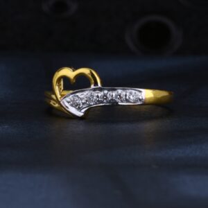 22ct cz gold hallmark stylish women's ring lr1356