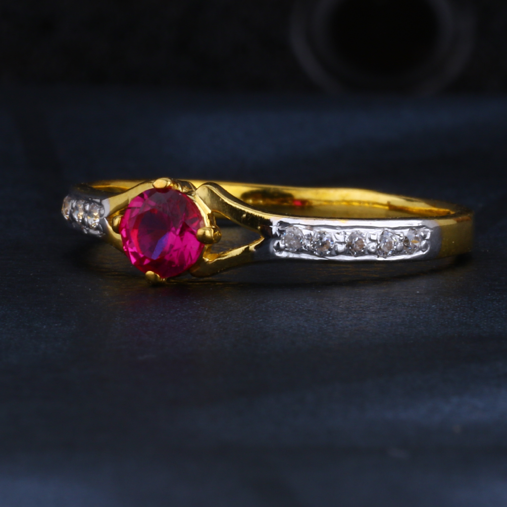 22CT CZ Gold Hallmark Delicate Women's Ring LR1351