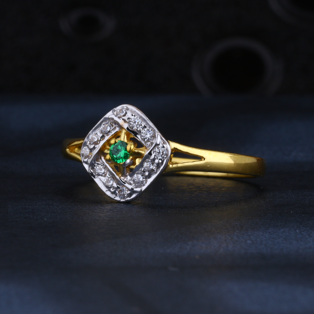 22CT Gold Ladies Classic CZ Ring LR1340