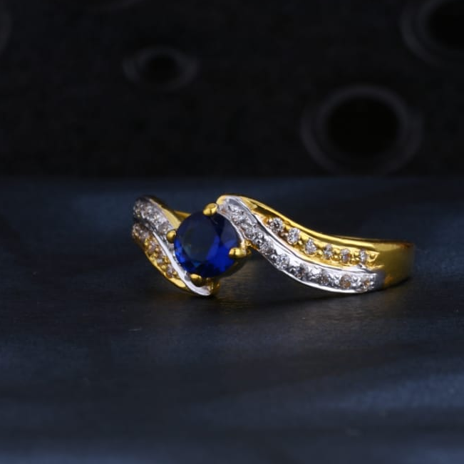 916 Gold CZ Hallmark Designer Ladies Ring LR1378