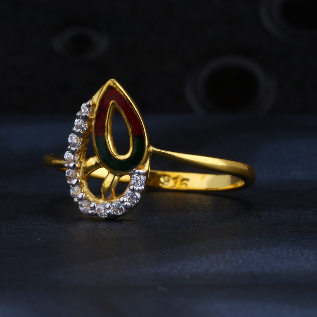 22CT Gold CZ Delicate Women's Ring LR1334
