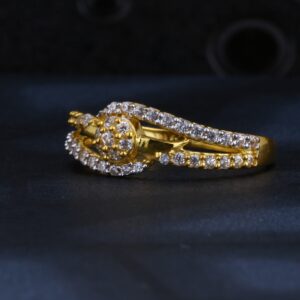 22CT Gold CZ Classic Women's Ring LR1332