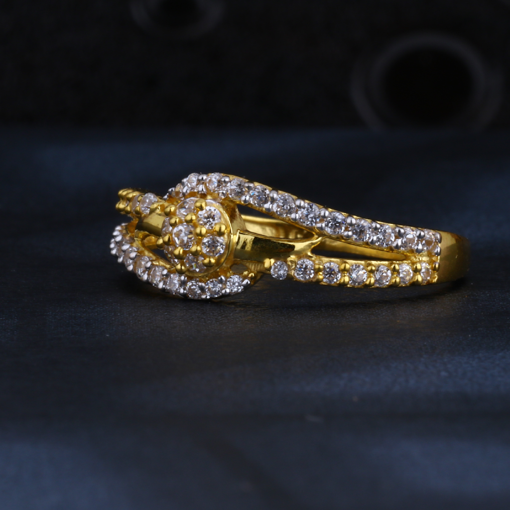 22CT Gold CZ Classic Women's Ring LR1332