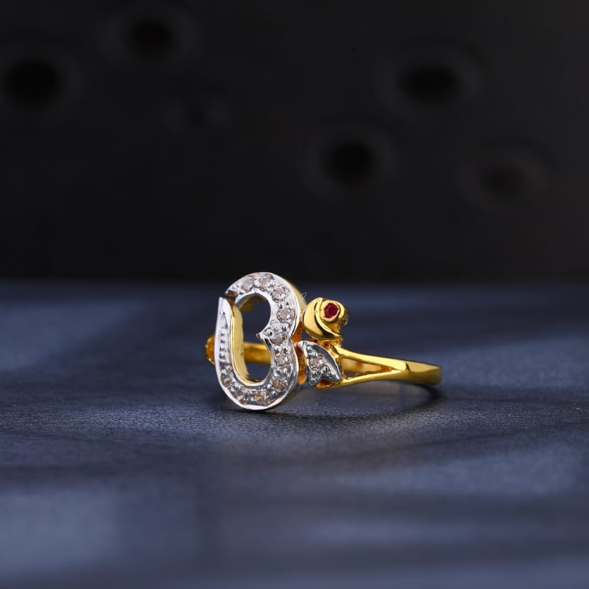 22KT Gold CZ Hallmark Ladies Classic Ring LR1065