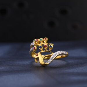 22KT Gold CZ Hallmark Ladies Stylish Ring LR1064