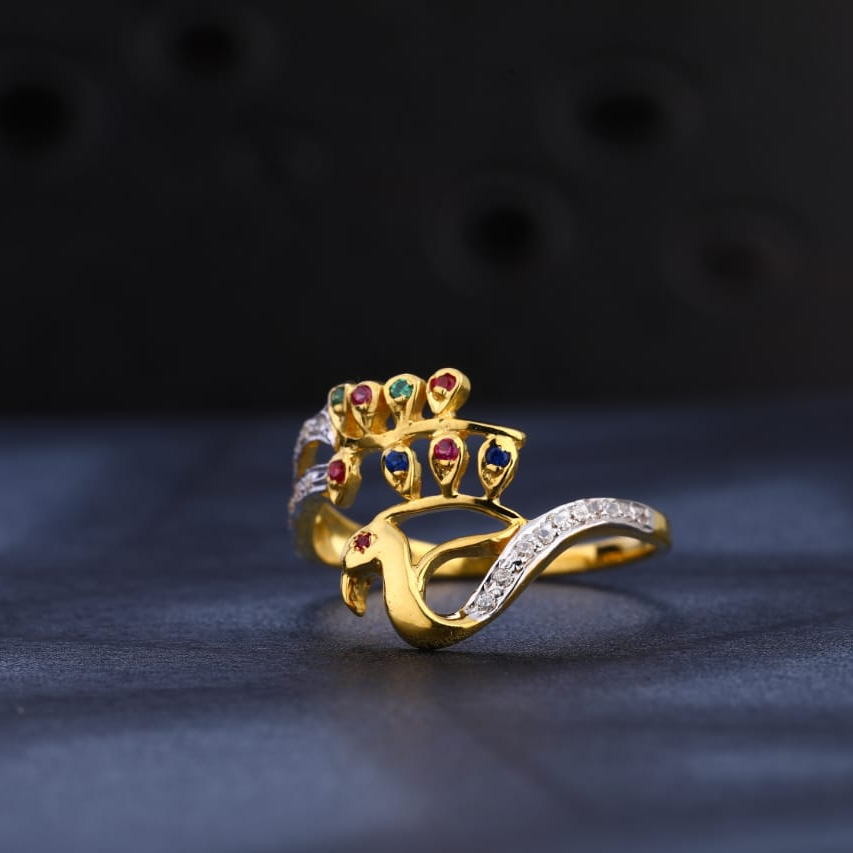 22KT Gold CZ Hallmark Ladies Stylish Ring LR1064