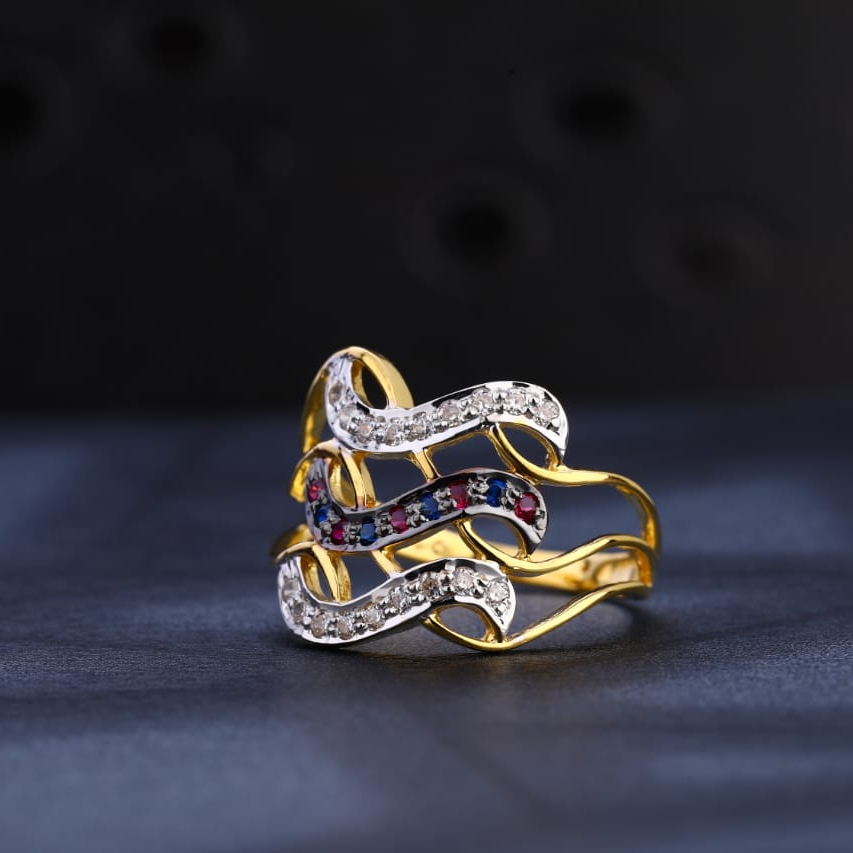 22KT Gold CZ Hallmark Ladies Delicate Ring LR1060