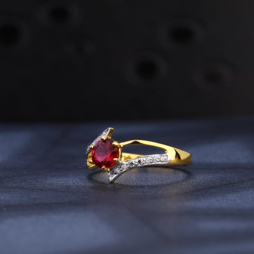 22KT Gold CZ Hallmark Ladies Designer Ring LR1059