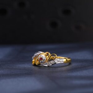 22KT Gold CZ Hallmark Ladies Classic Ring LR1058