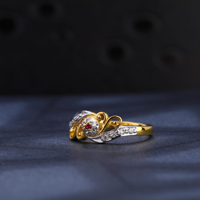 22KT Gold CZ Hallmark Ladies Classic Ring LR1058