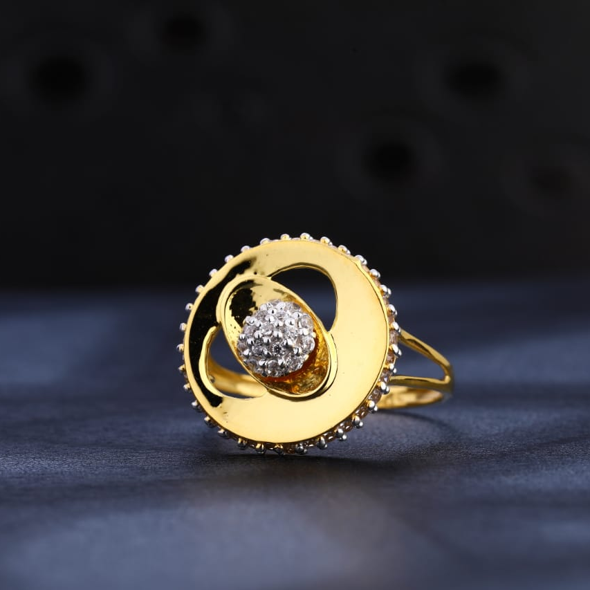 22KT Gold CZ Ladies Classic Ring LR1050