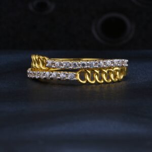 22CT CZ Gold Delicate Women's Ring LR1305