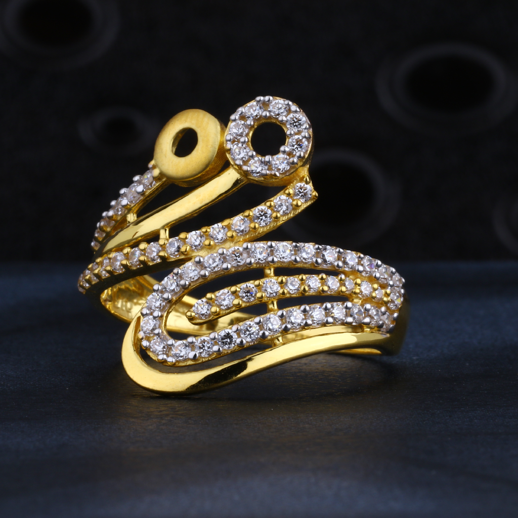 22CT CZ Gold Classic Women's Ring LR1303